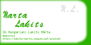 marta lakits business card