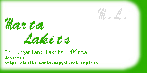 marta lakits business card